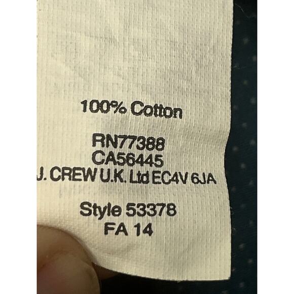 J Crew Shirt Mens Large Stretch Classic Button Up Blue‎ White Polka Dot - Picture 5 of 5